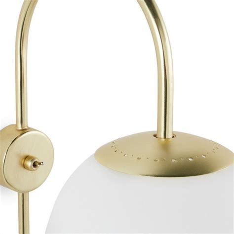 opaline wall light|Moricio brass and opaline glass wall light, white, La。